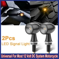 2Pcs Motorcycle LED Turn Signal Light Yellow Light Mini Signal Lamp Universal For Most 12 Volt DC System Motorcycle Accessories