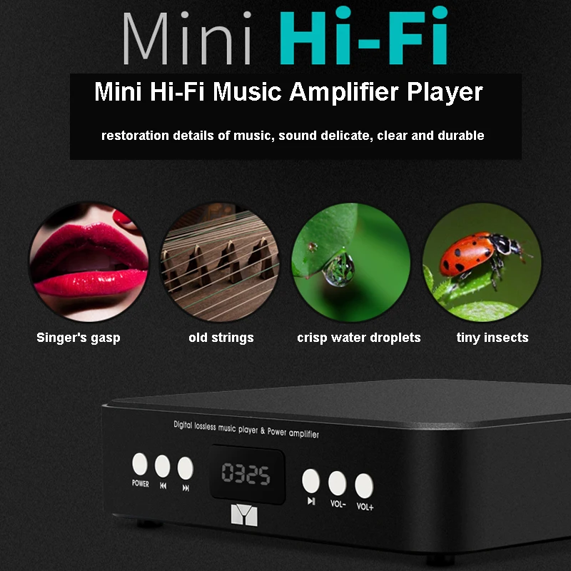 DLHiFi U-диск без потерь Bluetooth 5 0 Flac Ape музыкальный плеер AMP DAC 2-in-1 50Wx2 Hi-Fi аудио