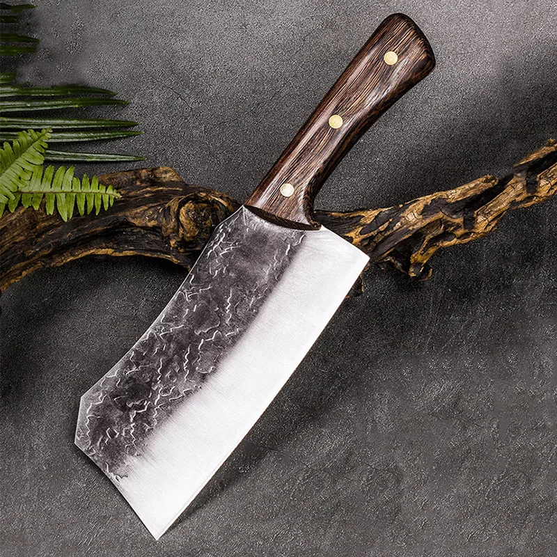 

Forged Kitchen Knife Household Stainless Steel Chef Slicing Kitchen Knife Hammer Pattern Steel Knife Chopping Bone Knife Knives