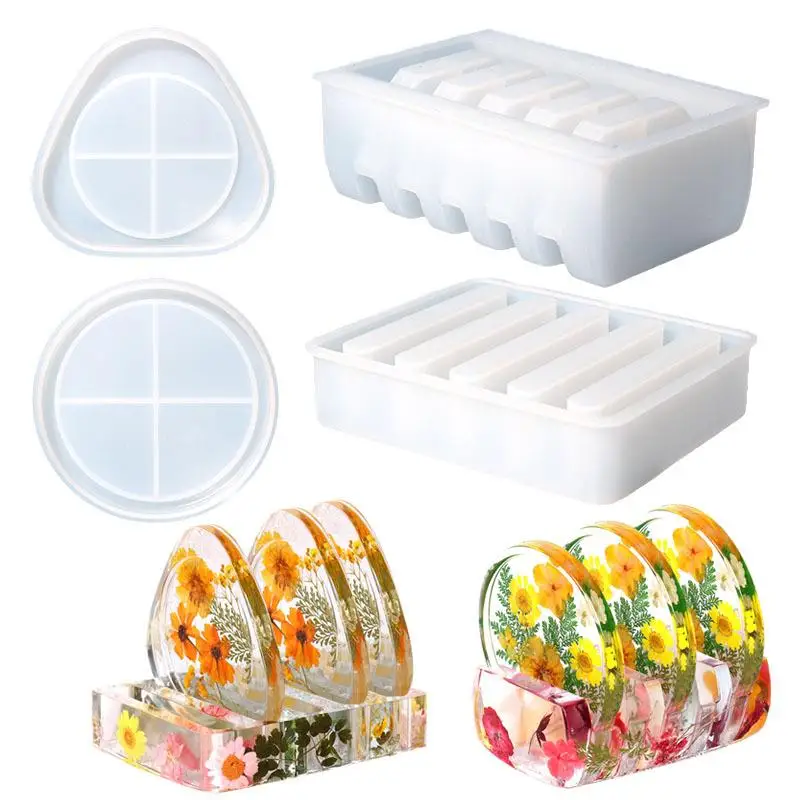 

Cups Mats Resin Molds Coaster Silicone Molds for Epoxy Resin with Storage Box Mold Upgraded Coaster Molds for Resin Casting