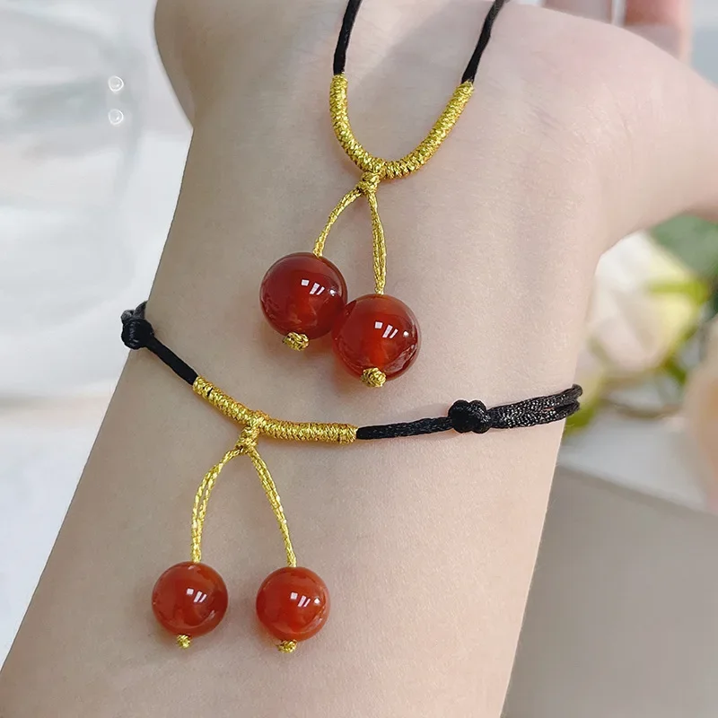 Плетеные Браслеты Lucky из бисера и натурального агата для женщин мужчин модные