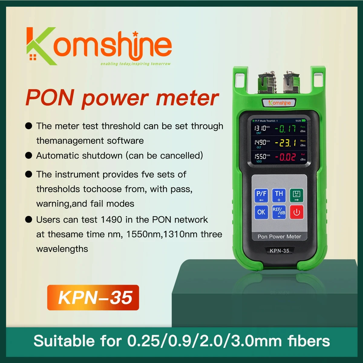 KPN-35 KOMSHINE PON оптический измеритель мощности 0 1 дБ разрешение нм для тестирования