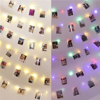 led string lights with photo clip usb battery fairy lights garland christmas decoration outdoor wedding party wall curtain decor