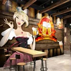 Настенная 3D Бумага на заказ с изображением пива, бара, KTV, ресторана, промышленный декор, Настенная самоклеящаяся настенная бумага, 3d обои