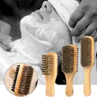 Уход за волосами Мужская двухсторонняя щетинка из свиной щетины с деревянной ручкой Мужская Расческа для бороды щетка для укладки