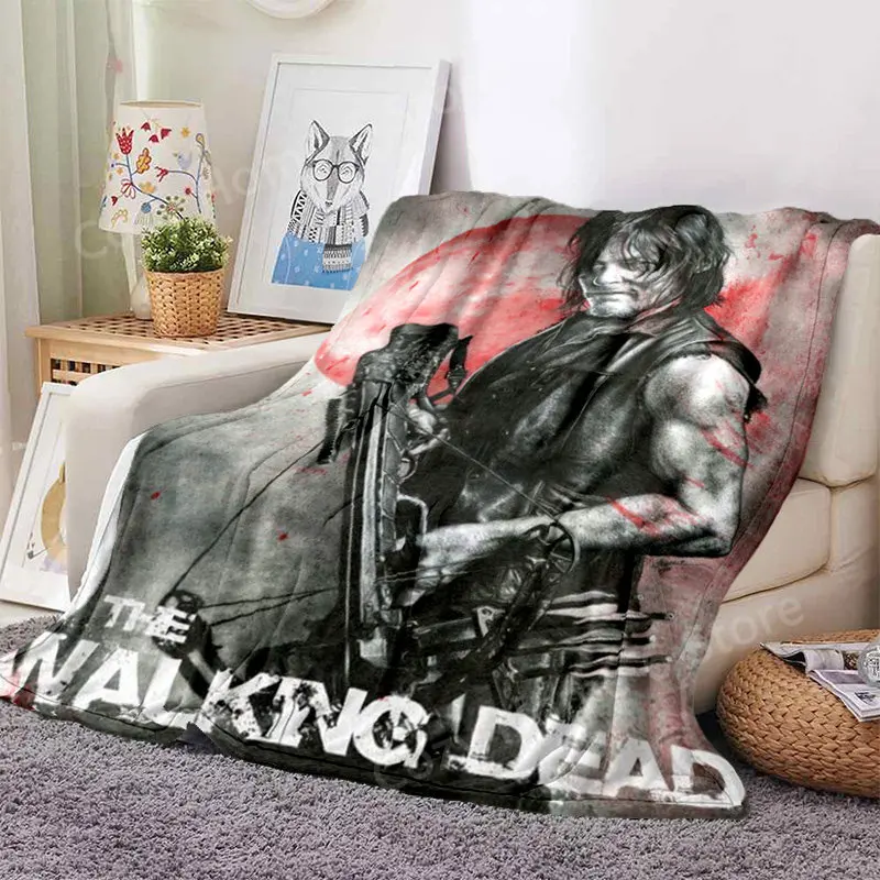 

Manta suave con estampado de dibujos animados para niños, colcha de la serie The Walking Dead, regalo para sofá