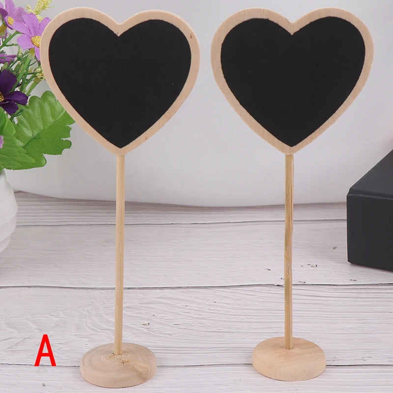 

2pcs Mini Wooden Chalkboard Blackboard Wood Message Notice Board for Table Wedding Party Decor Writting Information