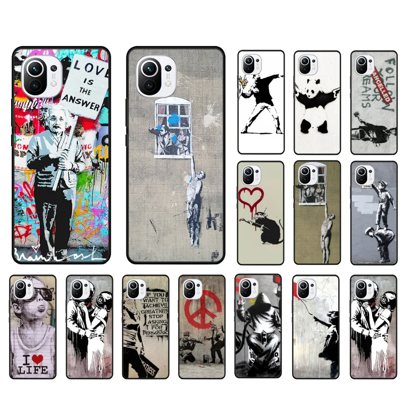 

Street Art Banksy Graffiti Phone Case for Xiaomi 12 Mi 10T 11T 11 Pro 10 10T 11 lite 10pro 11Ultra Poco X3 Pro Poco F3 M3