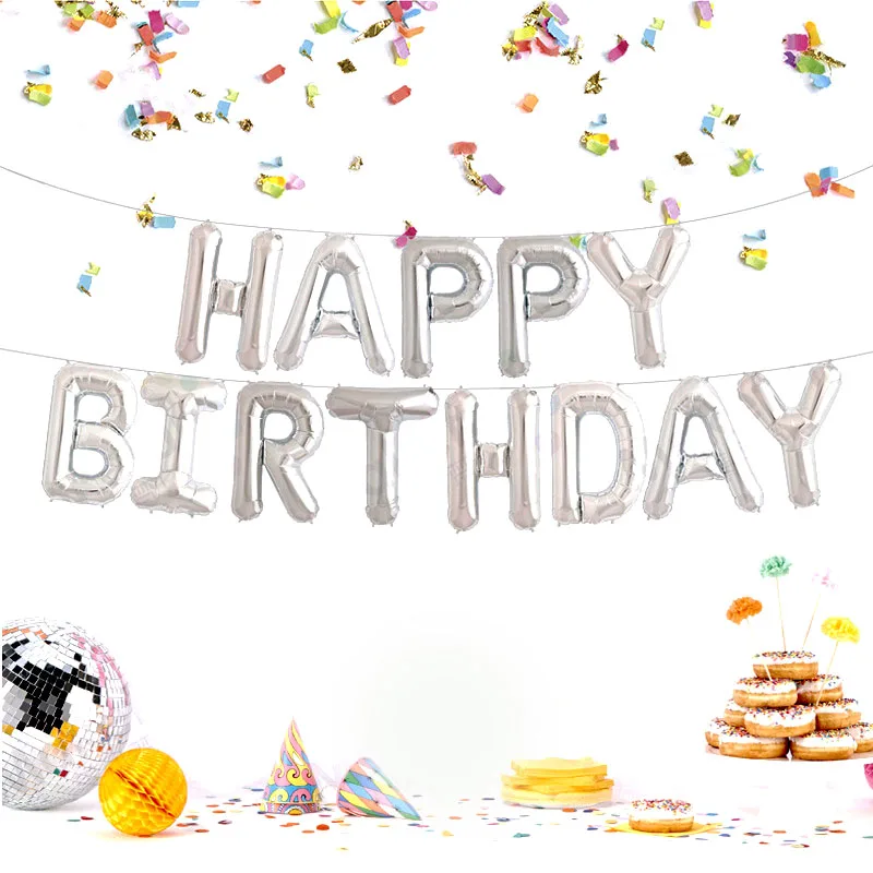 

Украшения для вечеринки в честь Дня Рождения, набор шаров-баннеров с подвесными отверстиями, товары для вечеринки в честь рождения детей и в...