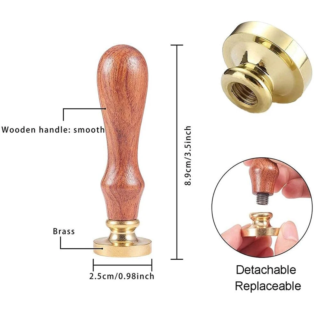 Восковая Печать С Искусственной И Деревянной Ручкой 25 Мм Узором Листьев Руки