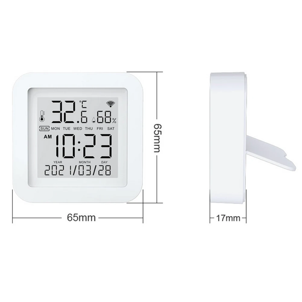 

Tuya WIFI Temperature Humidity Sensor Indoor Hygrometer Thermometer Date Display Digital Detector Support Home Smart Life