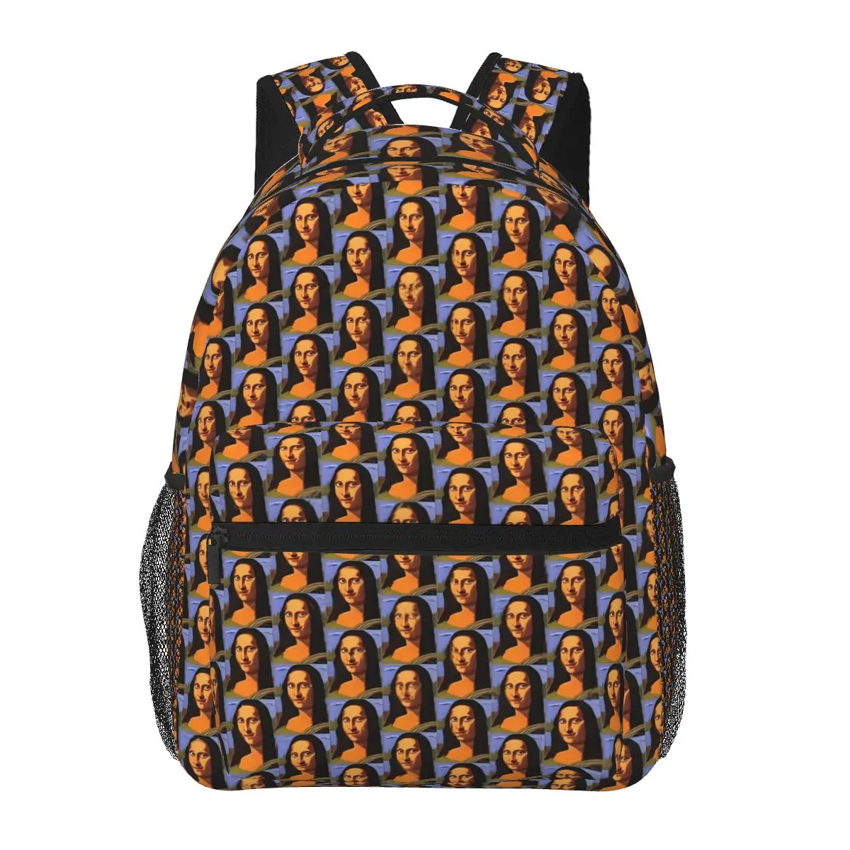 

Рюкзак «Мона Лиза», рюкзаки для подростков из полиэстера с акриловым рисунком, милые школьные ранцы, дорожные дизайнерские рюкзаки