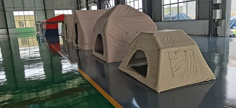 Простая установка надувной палатки из ПВХ с воздушной колонкой для глэмпинга