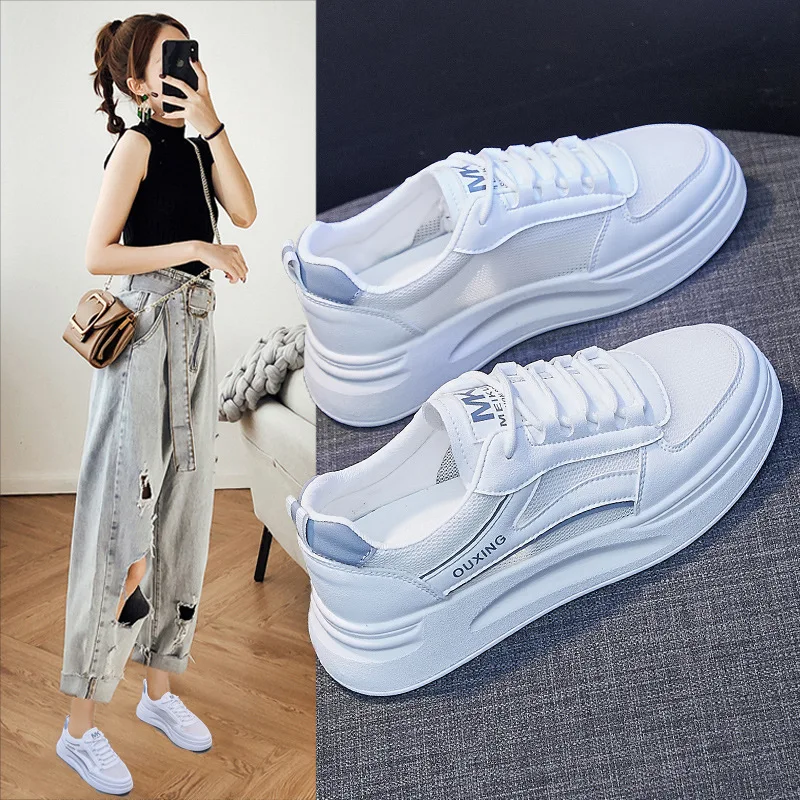 

Designer Running Shoes for Women Casual Shoes Women' Pu+Mesh Sneakers Lace-Up Female Outdoor Ladies Tennis Sports Shoes Baskets