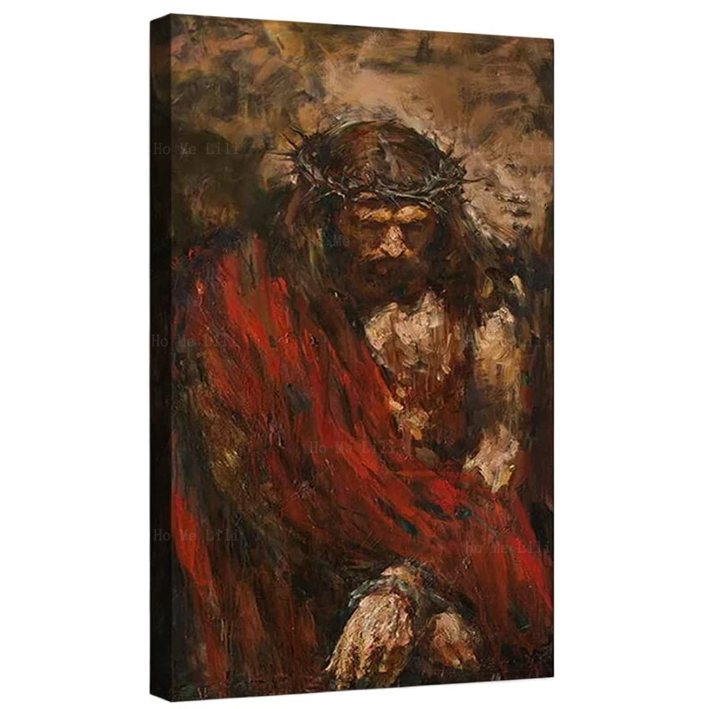 

Abstract Christ Oil Painting Catholic Image Sacred Heart Of Jesus Poster Pictures Vintage Christian Religion Home Decor