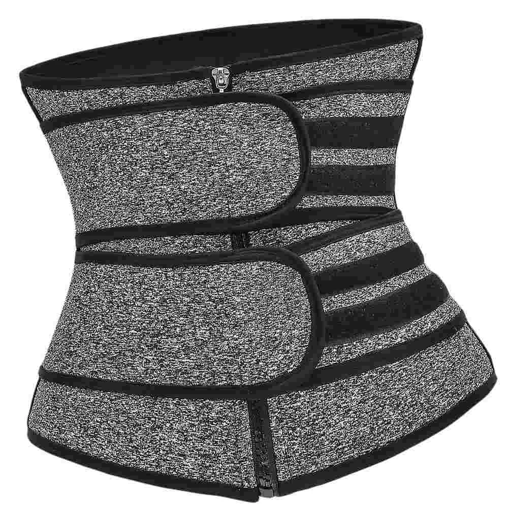 

Tight Fitness Bodysuit Double Belt Waist Trainer Women Bodysuit Creative Body Shaper for Women Ladies (Grey, Size M)