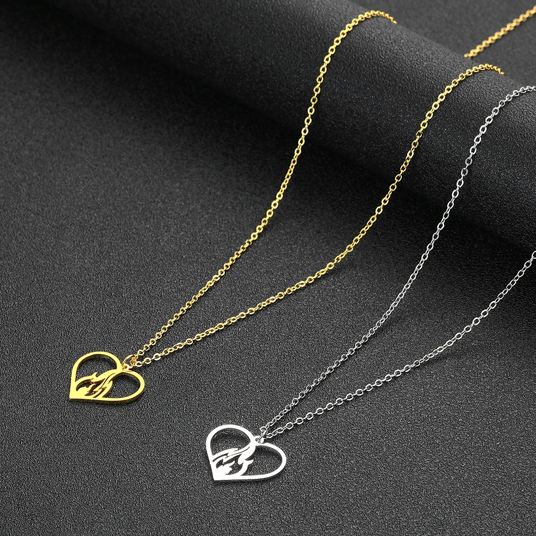 Cxwind Подвеска из нержавеющей стали в форме сердца на огне подвеска виде лазер |