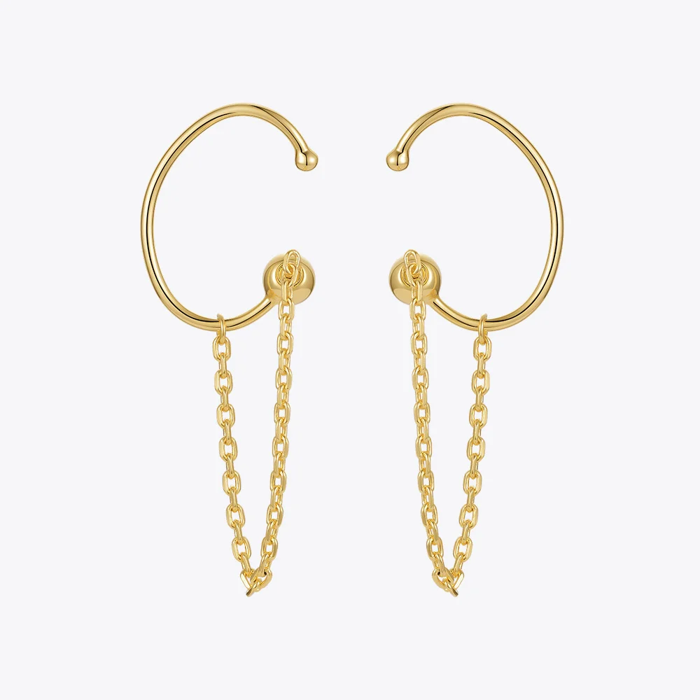 

ENFASHION Punk C Shape Chain Stud Earrings For Women Gold Color Minimalist Statement Ear Cuff Earings Fashion Jewelry E191091