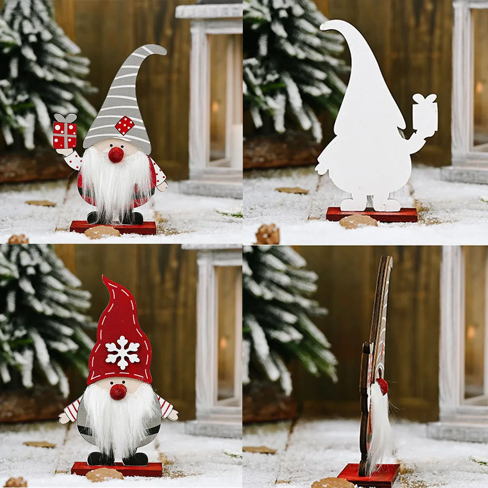 

Christmas Wooden Mini Santa Claus Decorations For Home Xmas Party Desktop Ornaments Gift For Kids Tabletop Decor Supplies