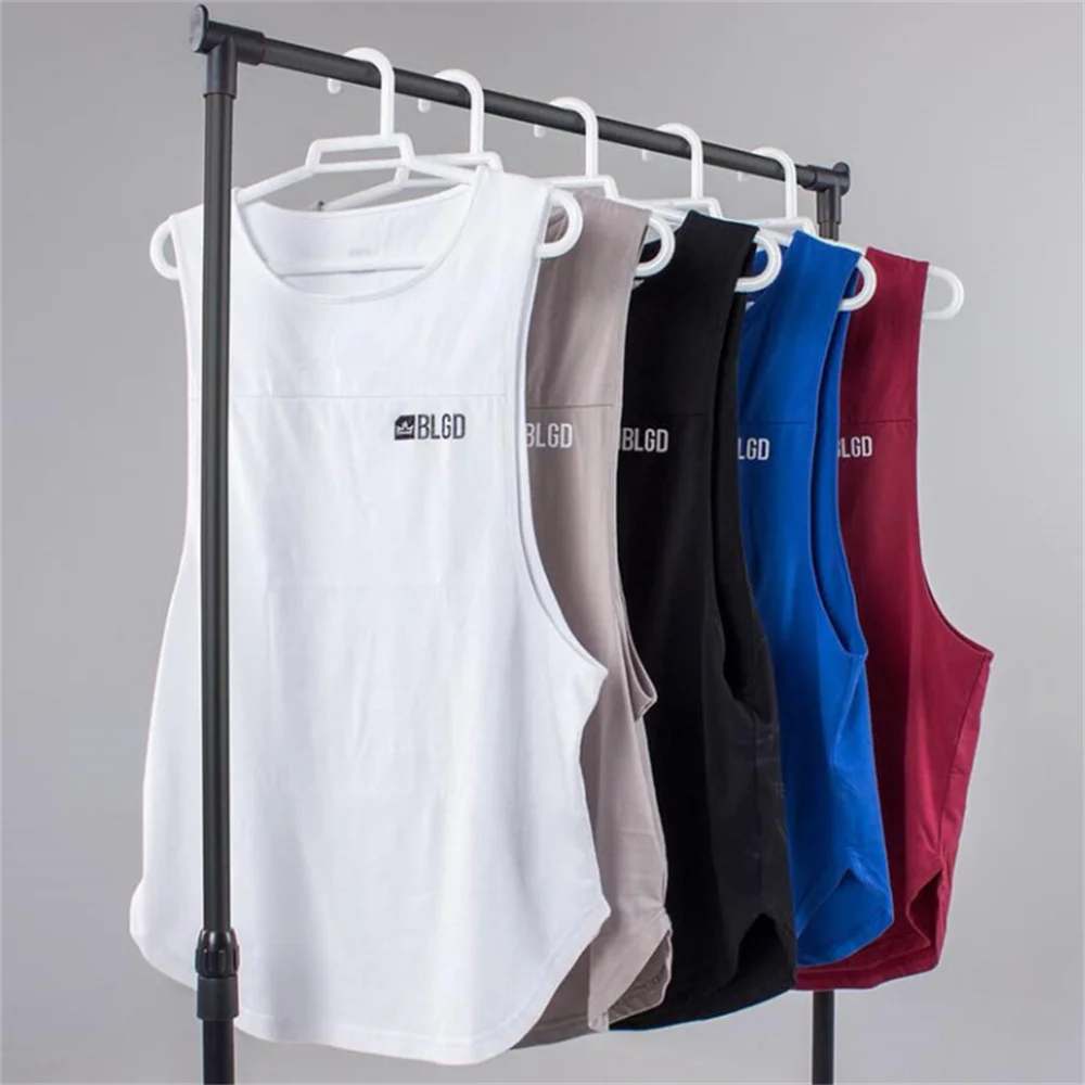 

Новинка лета 2022, мужской спортивный жилет, хлопковый спортивный жилет без рукавов для бега, бодибилдинг, повседневный пляжный спортивный жи...