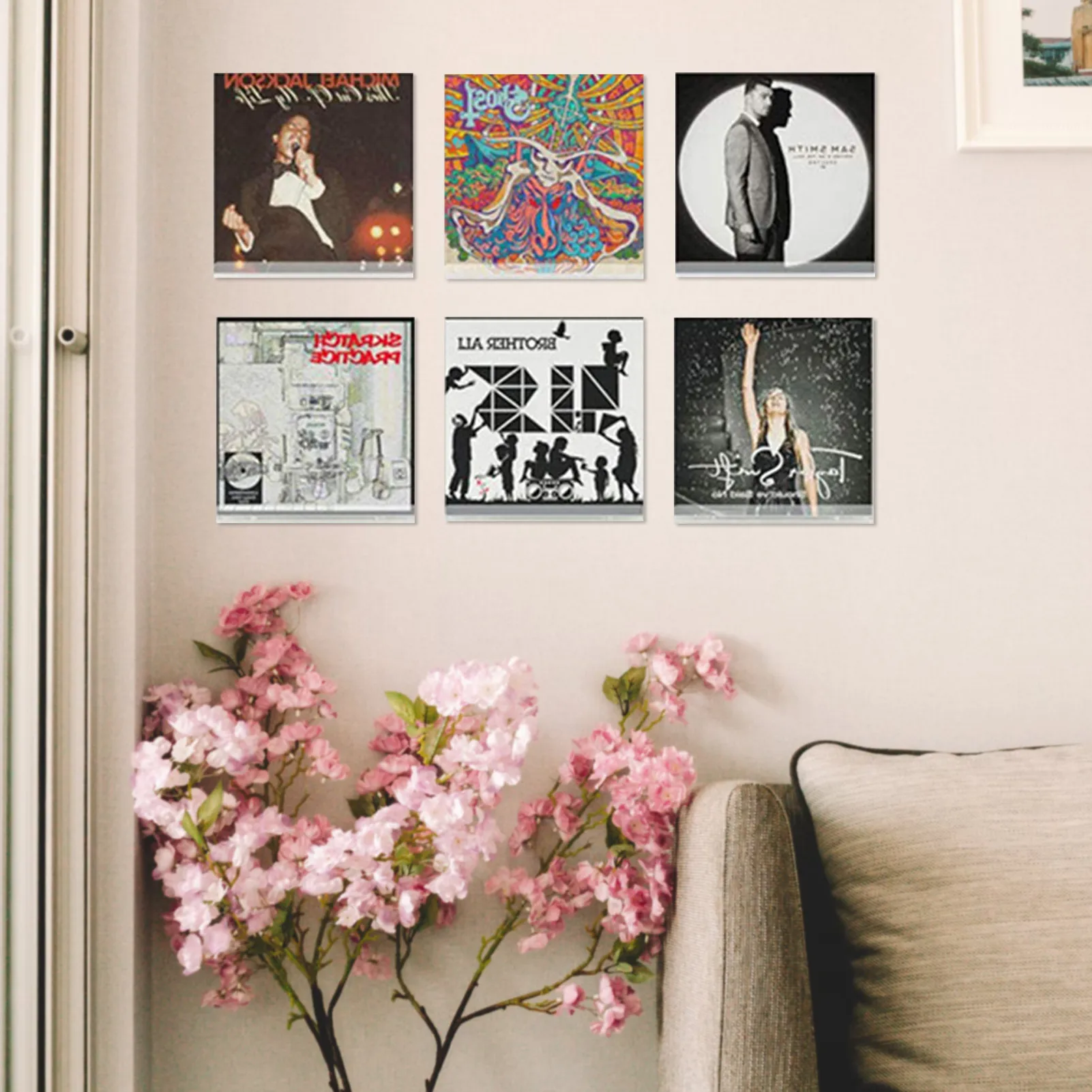 

Record Shelf Wall Mount 10Pcs Clear Record Display Shelves Acrylic Floating Shelves Wall Mount Display Shelf Record Holder For