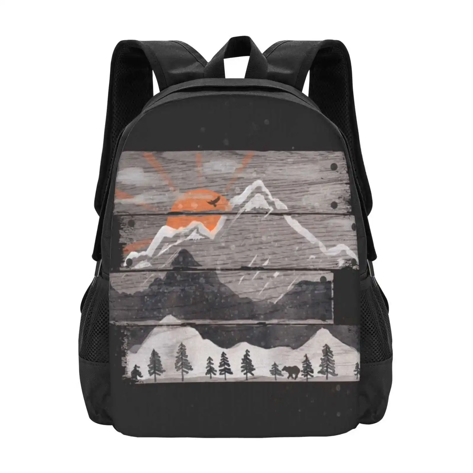 

Into The Grey... Pattern Design Laptop Travel School Bags Ndtank Nature Wildlife Wilderness Mountains Sunset Snow Eagle Hawk