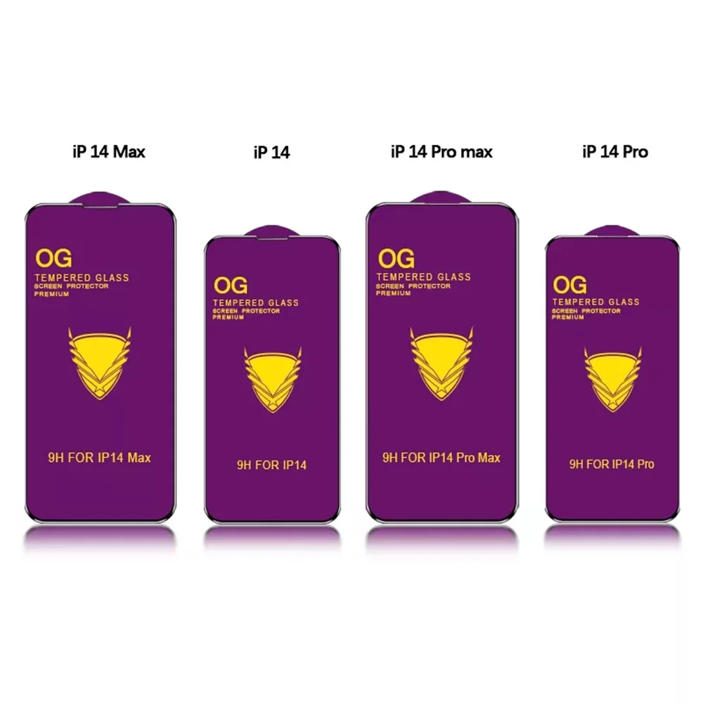 25PCS Golden Armor Tempered Glass for iPhone 14 13 12 11 Pro XS Max X XR 7 8 Plus Full Glue Cover Big Curved OG Screen Protector