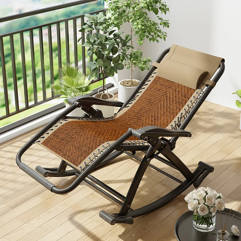 Роскошное кресло с откидной спинкой из ротанга скандинавское современное в