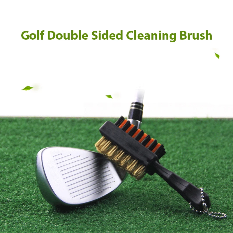 

1PC Golf Club Brush Groove Cleaner Dual Sided Cleaning Tools, Portable Metal Lightweight Nylon Brushes for Golf Balls Shoes