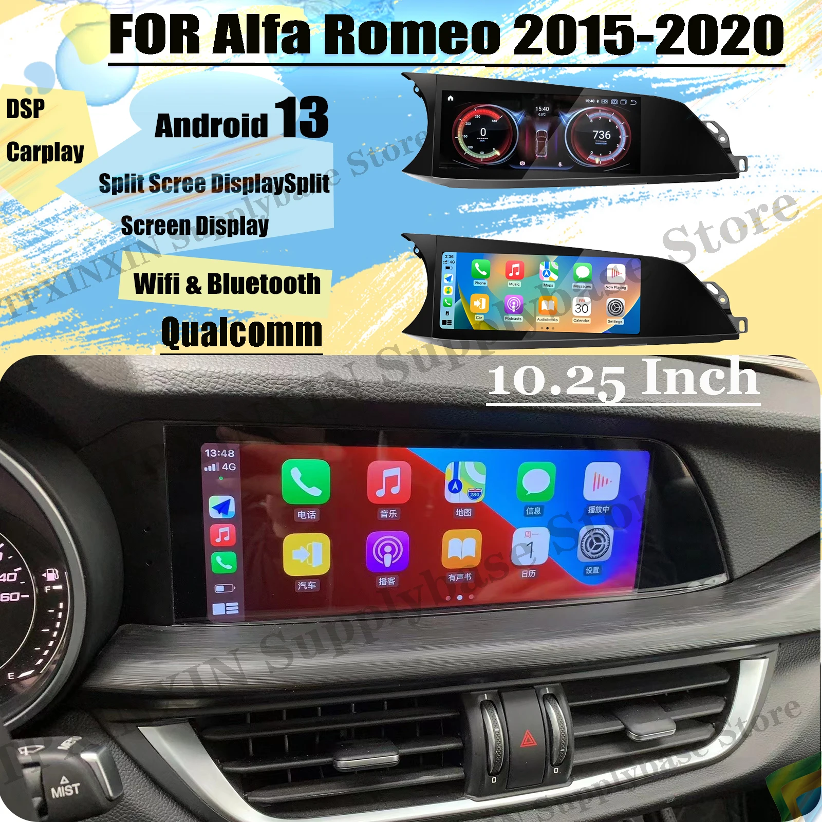 Автомагнитола Qualcomm для Alfa Romeo Giulia 2015 2016 2017 2018 2019 2020 Android стерео Авторадио
