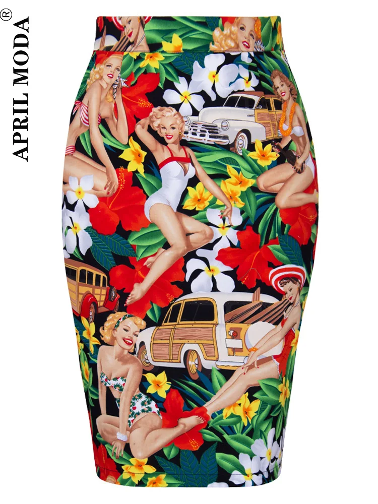 Skirt Vintage 1950s Bodycon Hippie Skirts Slim Fit Wiggle Party Cocktail Skater