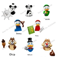 wm6066 disney movies mickey minnie mouse mcduck chip dale anime bricks mini action toy figures assemble blocks for kids gifts