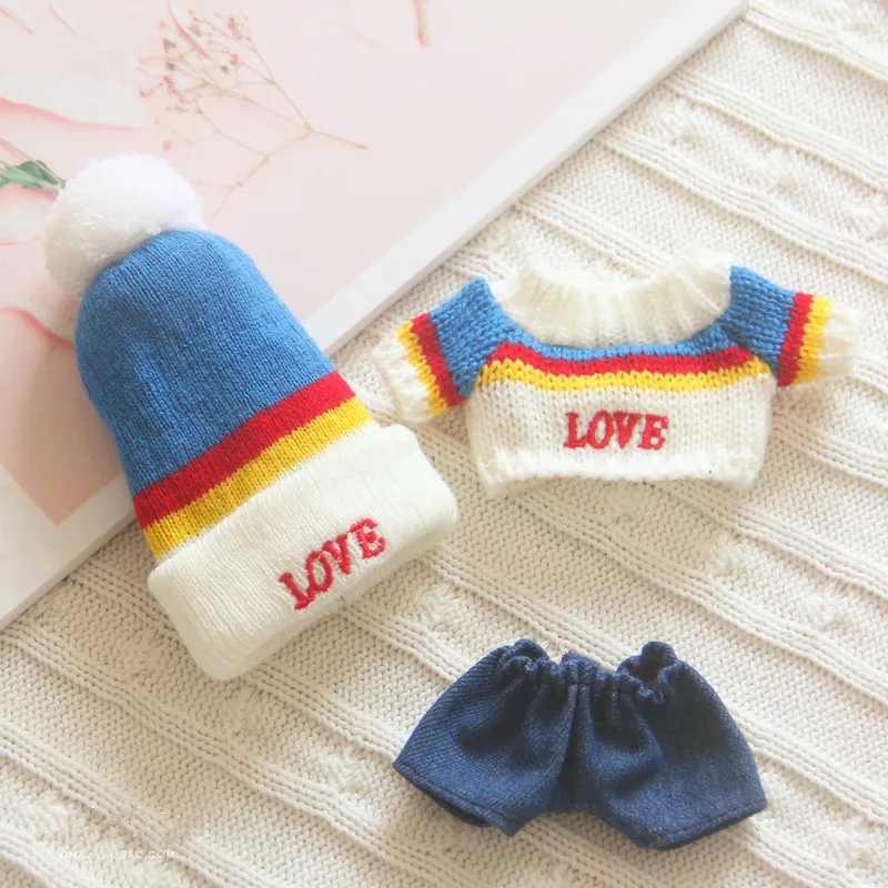 

[MYKPOP] Plush Doll's Clothes & Accessoires-Love 3pcs Set for 20cm Dolls(without doll) KPOP Fans Collection SC23031006
