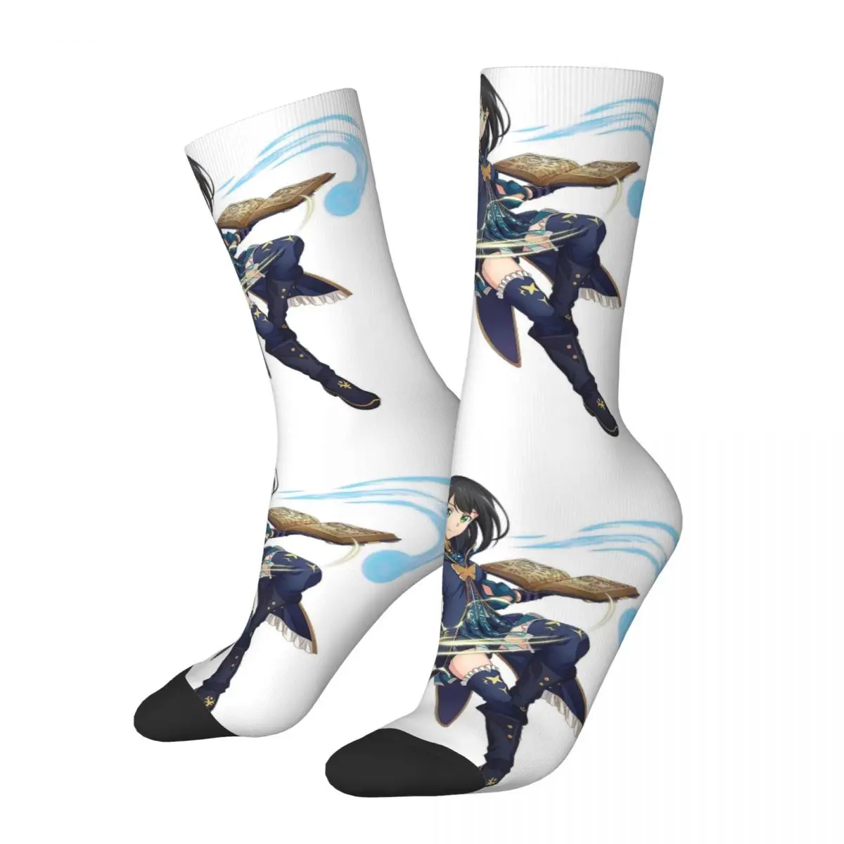 

A Girl With A Book In Her Hand Sword God Domain Unisex Winter Socks Hip Hop Happy Socks street style Crazy Sock