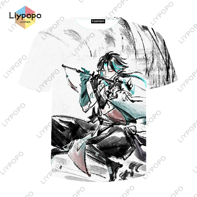 

Genshin Impact Game Graphics T Shirts Anime Men Tops Aesthetic Fun Clothing Kawaii Cartoon Summer