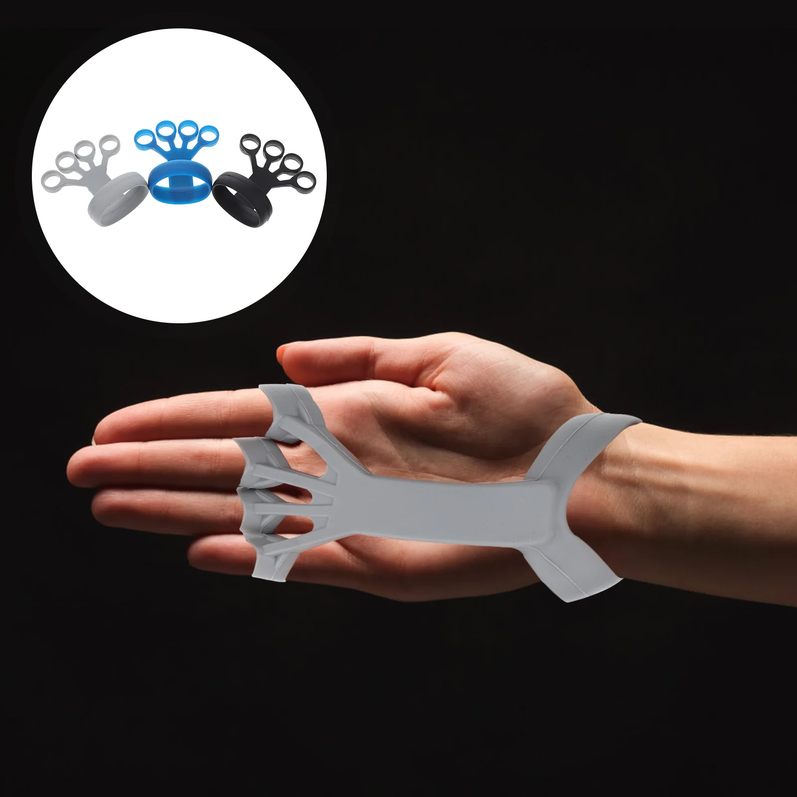 

3pcs Silicone Finger Grips Hand Strength Rehabilitation Device for Pianist