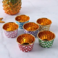 50pcs bakery liner aluminium foil cake decorating tools cake cup muffin boxes wrapper paper baking cups