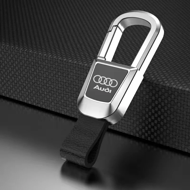

3D металлический/кожаный брелок с эмблемой автомобиля, декоративный брелок для ключей для Audi A4 B5 B6 A3 8P 8V 8L A5 A6 C6 C5 A1 A7 A8 Q2, аксессуары