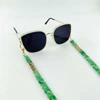 new acrylic sunglasses chain holder women anti slip reading necklace eyewears ribbon clip mask holder neck lanyard dropshipping