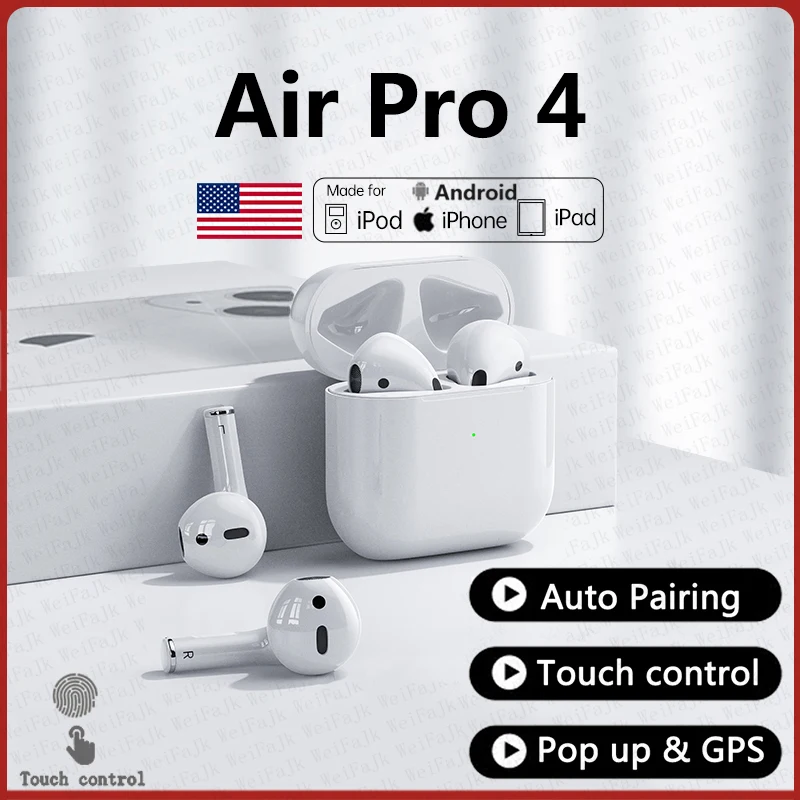 

Оригинальный Apple AirPods Pro 4 TWS беспроводные Bluetooth наушники в ухо наушники игровая гарнитура для AirPods Apple iPhone Xiaomi Lenovo наушники