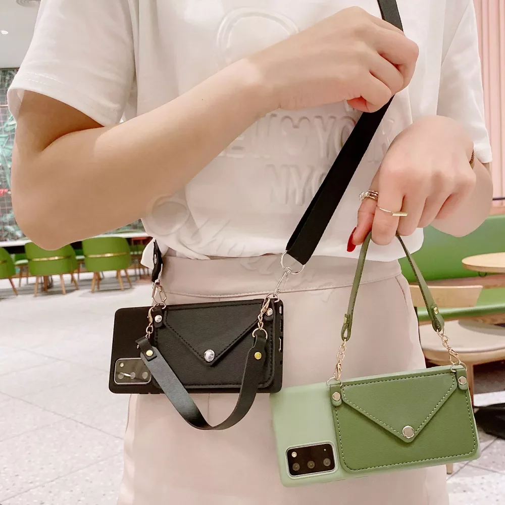 

Necklace Card Slot Wallet Cover For OPPO A54 A55 A93 A15 A53 A31 A73 2020 A52 A72 A92 A91 A8 A74 A94 A95 Case Lanyard Rope Funda