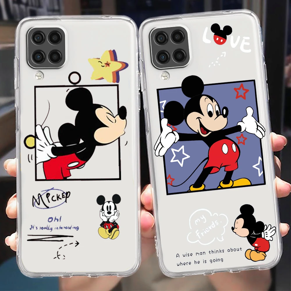

Love Luxury Mickey Minnie For Samsung A73 A72 A71 A53 A52 A51 A42 A33 A32 A23 A22 A21S A13 A12 A03 5G Transparent Phone Case