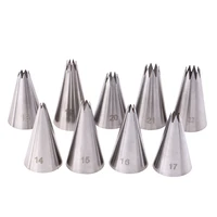 9pcsset pastry icing piping nozzles stainless steel decoration tip cake nozzle cupcake rose flower decor baking accessories