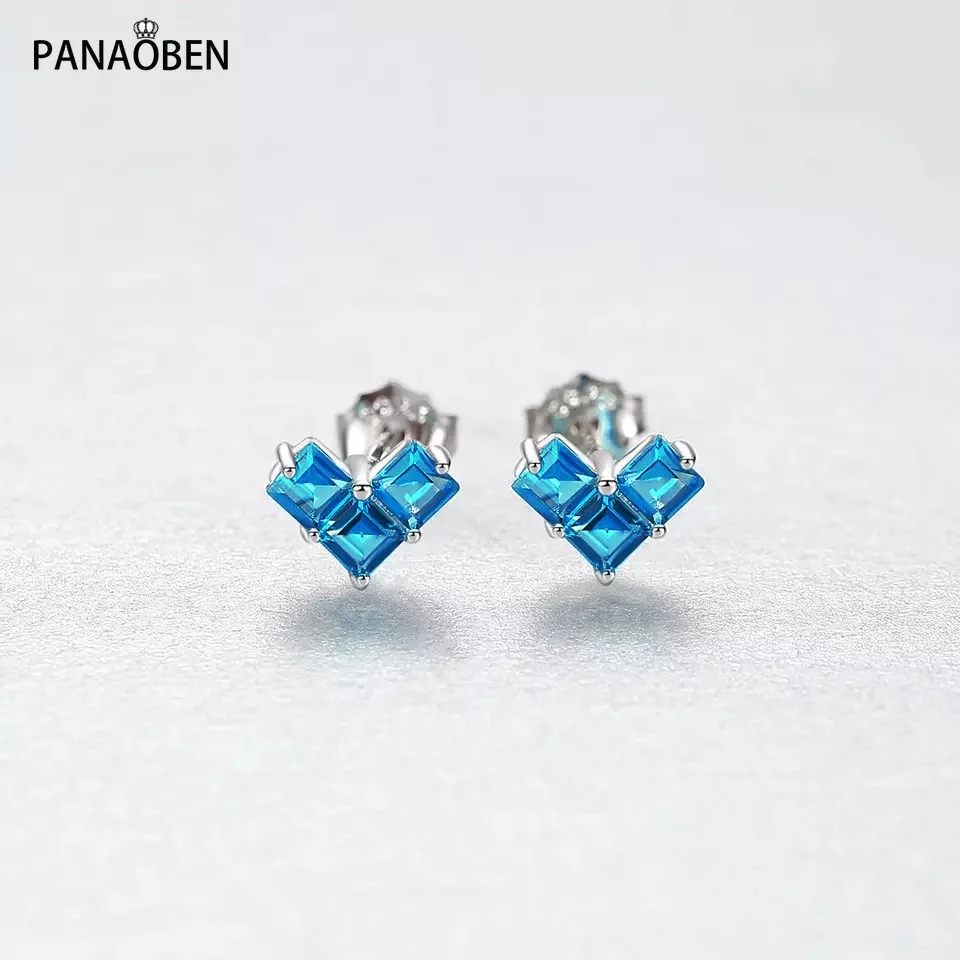 ❤Женские серьги-кольца из серебра 925 пробы, с зеленым сердцем ❤Женские серьги-кольца из серебра 925 пробы, с зеленым сердцем