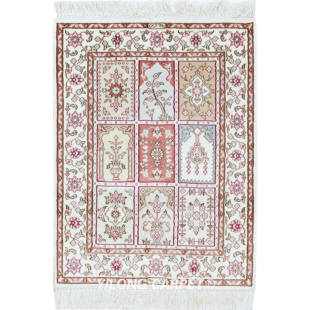 

Yilong 1.5'x2' handmade four season design rug small size colorful art tapestry (HF061B)