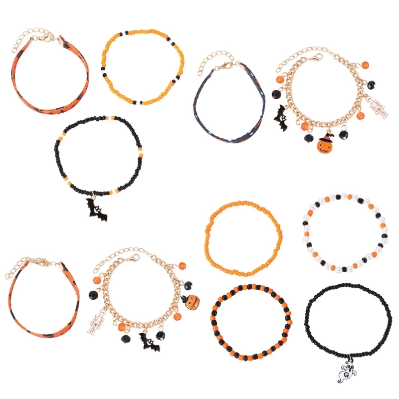 

Rice Beaded Bracelet for Women Men Halloween Hip Hop Bracelets Set Jewelry Gift Dropship