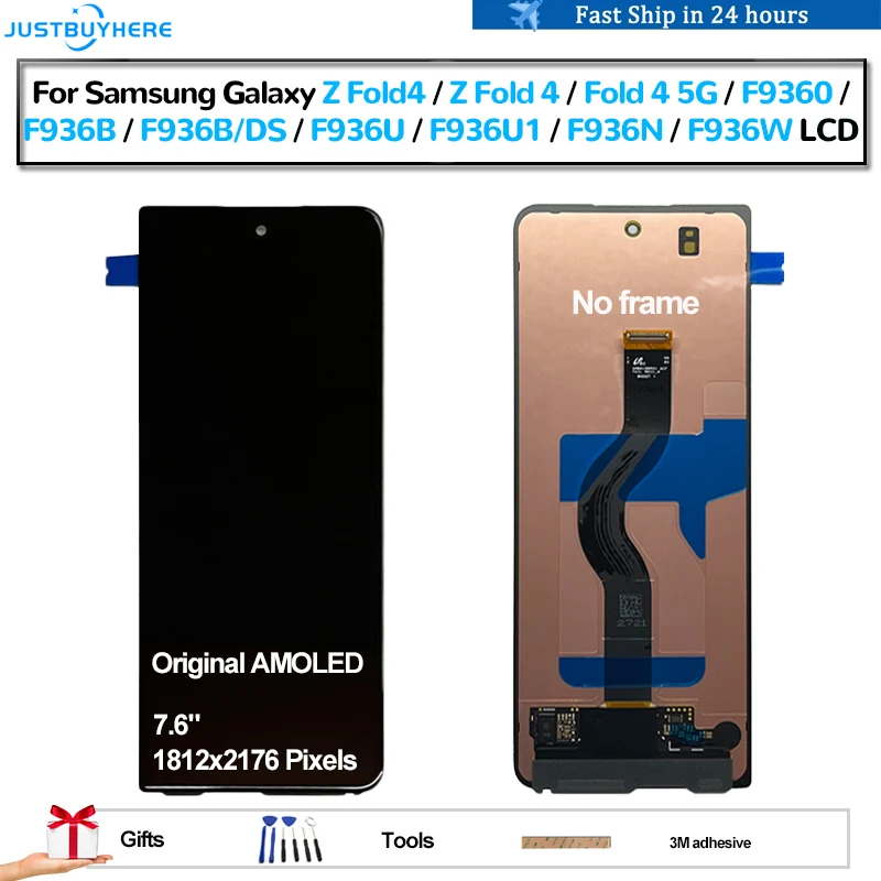 

Original AMOLED For Samsung Galaxy Z Fold4 Z Fold 4 5G F9360 F936B Pantalla lcd Display Touch Panel Screen Digitizer Assembly