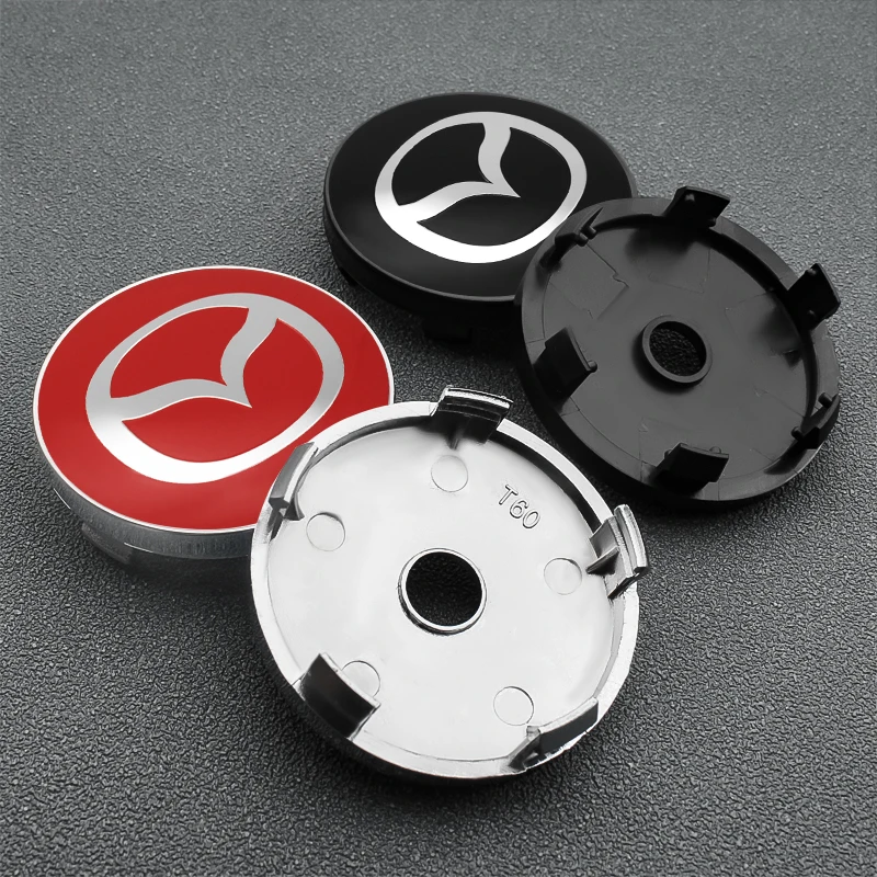 

4pcs 60mm For Mazda Car Wheel Center Hub Cap Rim Cover Stickers Accessories 2 3 6 CX3 CX5 CX-5 MX5 626 RX8 323 Bt50 Atenza Axela