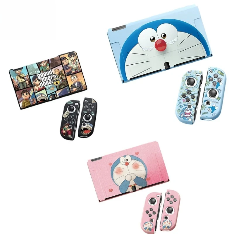 Фото Мягкий чехол Doraemon для Nintendo Switch Oled NS, защитный чехол для игровой консоли, аксессуары для игровой консоли, мультяшный аниме-чехол с защитой от падения №1