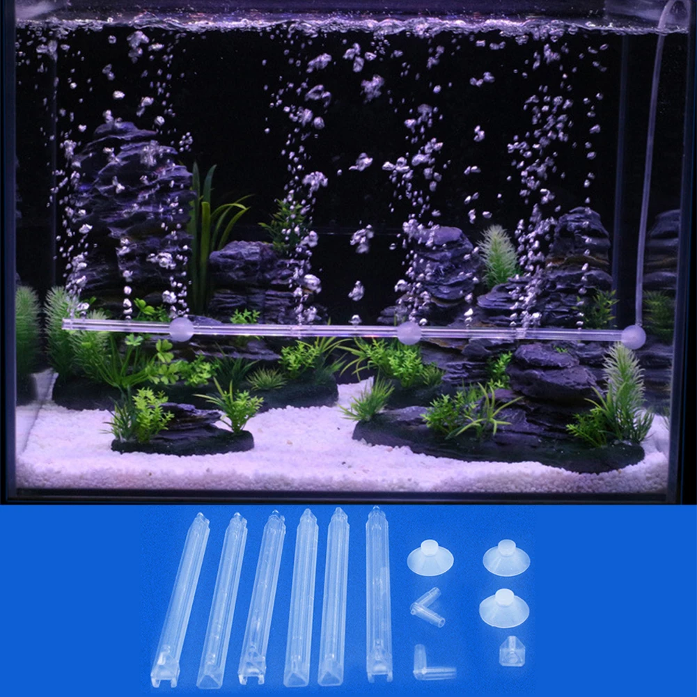 

Acrylic Aquarium Air Curtain Detachable Oxygen Increase Bubble Bar Release For Fish Tank Diffuser Strip Transparent Easy Apply